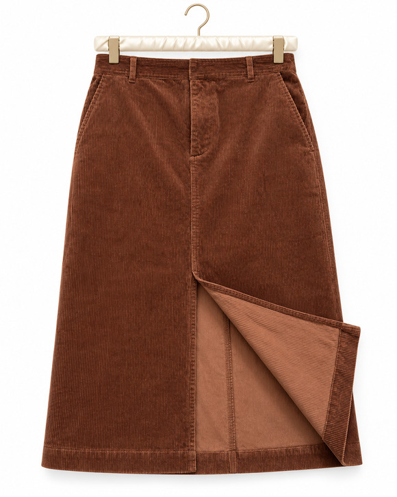 Gap Dresses & Skirts - GAP Brown Corduroy Midi Skirt Size 8 Front Split High Rise A Line Fall Winter